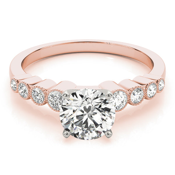 Signature Bezel-Set Round Diamond Engagement Ring in 10K/14K gold and platinum with certified lab-grown or natural diamonds