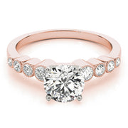 Signature Bezel-Set Round Diamond Engagement Ring in 10K/14K gold and platinum with certified lab-grown or natural diamonds