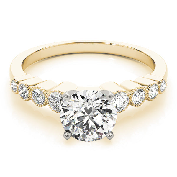 Signature Bezel-Set Round Diamond Engagement Ring in 10K/14K gold and platinum with certified lab-grown or natural diamonds
