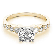 Signature Bezel-Set Round Diamond Engagement Ring in 10K/14K gold and platinum with certified lab-grown or natural diamonds