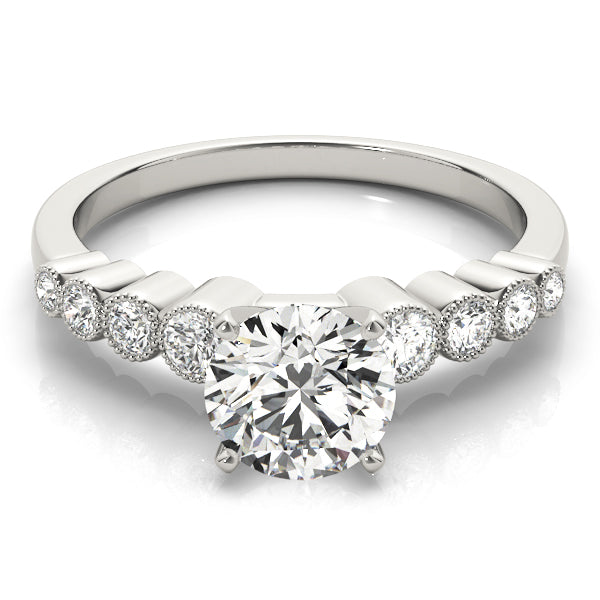 Signature Bezel-Set Round Diamond Engagement Ring in 10K/14K gold and platinum with certified lab-grown or natural diamonds