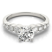 Signature Bezel-Set Round Diamond Engagement Ring in 10K/14K gold and platinum with certified lab-grown or natural diamonds
