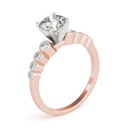 Signature Bezel-Set Round Diamond Engagement Ring in 10K/14K gold and platinum with certified lab-grown or natural diamonds