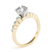 Signature Bezel-Set Round Diamond Engagement Ring in 10K/14K gold and platinum with certified lab-grown or natural diamonds