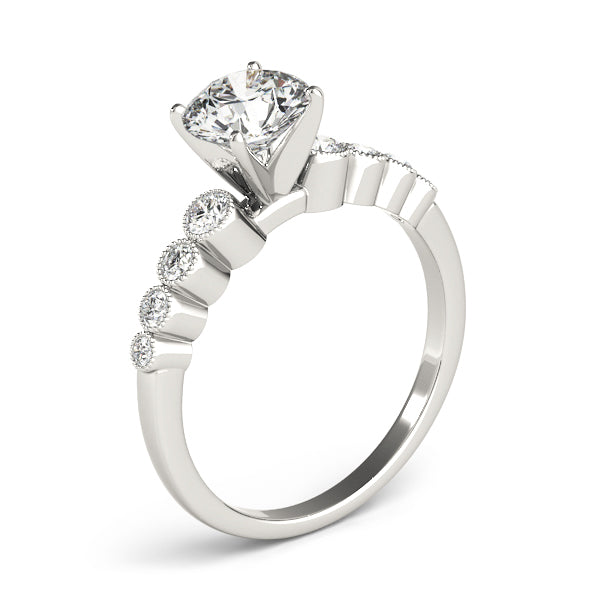 Signature Bezel-Set Round Diamond Engagement Ring in 10K/14K gold and platinum with certified lab-grown or natural diamonds