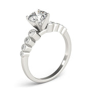 Signature Bezel-Set Round Diamond Engagement Ring in 10K/14K gold and platinum with certified lab-grown or natural diamonds