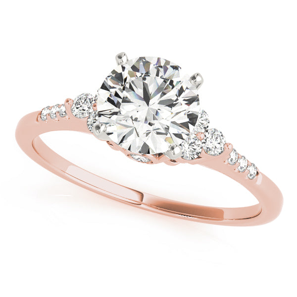 Artisan Remounts Round Diamond Engagement Ring in 10K/14K gold and platinum with certified lab-grown or natural diamonds