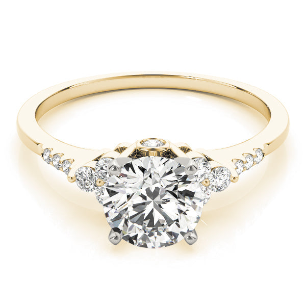 Artisan Remounts Round Diamond Engagement Ring in 10K/14K gold and platinum with certified lab-grown or natural diamonds