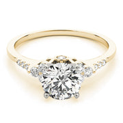 Artisan Remounts Round Diamond Engagement Ring in 10K/14K gold and platinum with certified lab-grown or natural diamonds