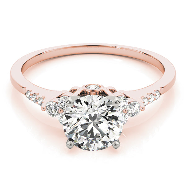 Artisan Remounts Round Diamond Engagement Ring in 10K/14K gold and platinum with certified lab-grown or natural diamonds