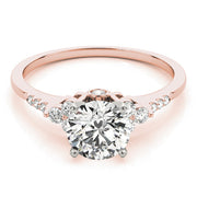 Artisan Remounts Round Diamond Engagement Ring in 10K/14K gold and platinum with certified lab-grown or natural diamonds