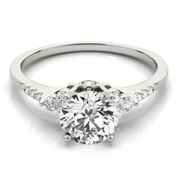 Artisan Remounts Round Diamond Engagement Ring in 10K/14K gold and platinum with certified lab-grown or natural diamonds