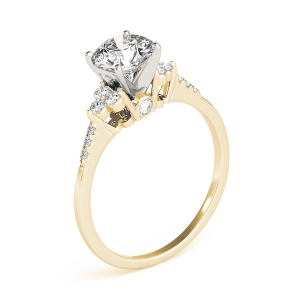 Artisan Remounts Round Diamond Engagement Ring in 10K/14K gold and platinum with certified lab-grown or natural diamonds