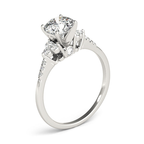 Artisan Remounts Round Diamond Engagement Ring in 10K/14K gold and platinum with certified lab-grown or natural diamonds