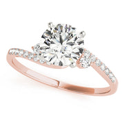 Exquisite Bypass Round Diamond Engagement Ring in 10K/14K gold and platinum with certified lab-grown or natural diamonds
