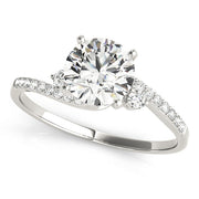Exquisite Bypass Round Diamond Engagement Ring in 10K/14K gold and platinum with certified lab-grown or natural diamonds