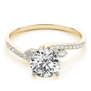 Exquisite Bypass Round Diamond Engagement Ring in 10K/14K gold and platinum with certified lab-grown or natural diamonds