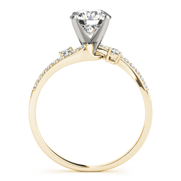 Exquisite Bypass Round Diamond Engagement Ring in 10K/14K gold and platinum with certified lab-grown or natural diamonds