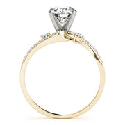 Exquisite Bypass Round Diamond Engagement Ring in 10K/14K gold and platinum with certified lab-grown or natural diamonds