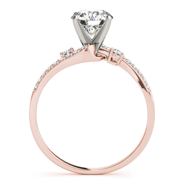 Exquisite Bypass Round Diamond Engagement Ring in 10K/14K gold and platinum with certified lab-grown or natural diamonds