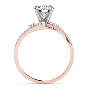 Exquisite Bypass Round Diamond Engagement Ring in 10K/14K gold and platinum with certified lab-grown or natural diamonds