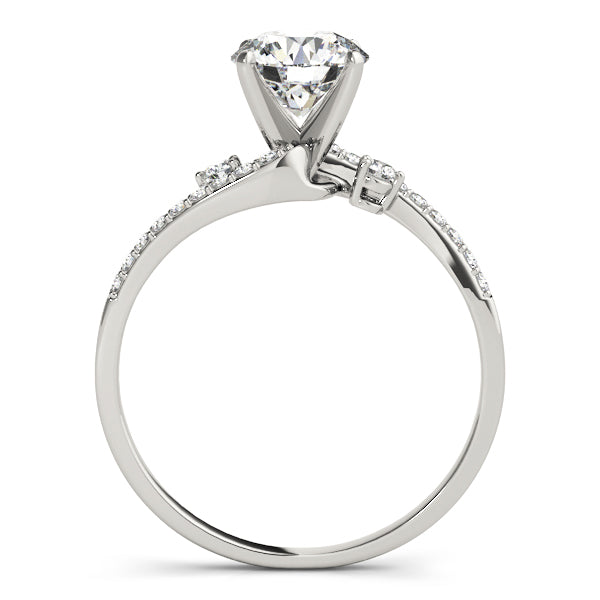Exquisite Bypass Round Diamond Engagement Ring in 10K/14K gold and platinum with certified lab-grown or natural diamonds