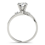 Exquisite Bypass Round Diamond Engagement Ring in 10K/14K gold and platinum with certified lab-grown or natural diamonds