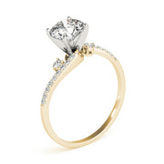 Exquisite Bypass Round Diamond Engagement Ring in 10K/14K gold and platinum with certified lab-grown or natural diamonds