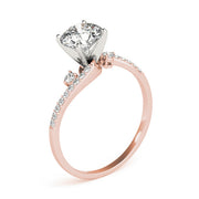 Exquisite Bypass Round Diamond Engagement Ring in 10K/14K gold and platinum with certified lab-grown or natural diamonds