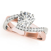 Heirloom Bypass Round Diamond Engagement Ring in 10K/14K gold and platinum with certified lab-grown or natural diamonds