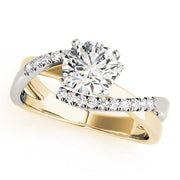 Heirloom Bypass Round Diamond Engagement Ring in 10K/14K gold and platinum with certified lab-grown or natural diamonds