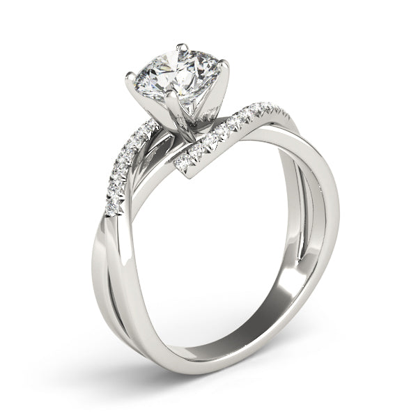 Heirloom Bypass Round Diamond Engagement Ring in 10K/14K gold and platinum with certified lab-grown or natural diamonds