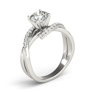 Heirloom Bypass Round Diamond Engagement Ring in 10K/14K gold and platinum with certified lab-grown or natural diamonds