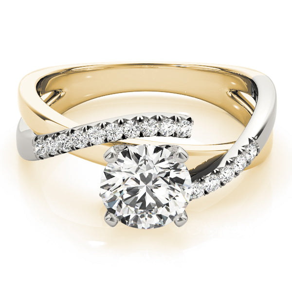 Heirloom Bypass Round Diamond Engagement Ring in 10K/14K gold and platinum with certified lab-grown or natural diamonds
