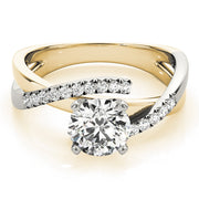 Heirloom Bypass Round Diamond Engagement Ring in 10K/14K gold and platinum with certified lab-grown or natural diamonds