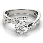 Heirloom Bypass Round Diamond Engagement Ring in 10K/14K gold and platinum with certified lab-grown or natural diamonds