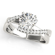 Heirloom Bypass Round Diamond Engagement Ring in 10K/14K gold and platinum with certified lab-grown or natural diamonds
