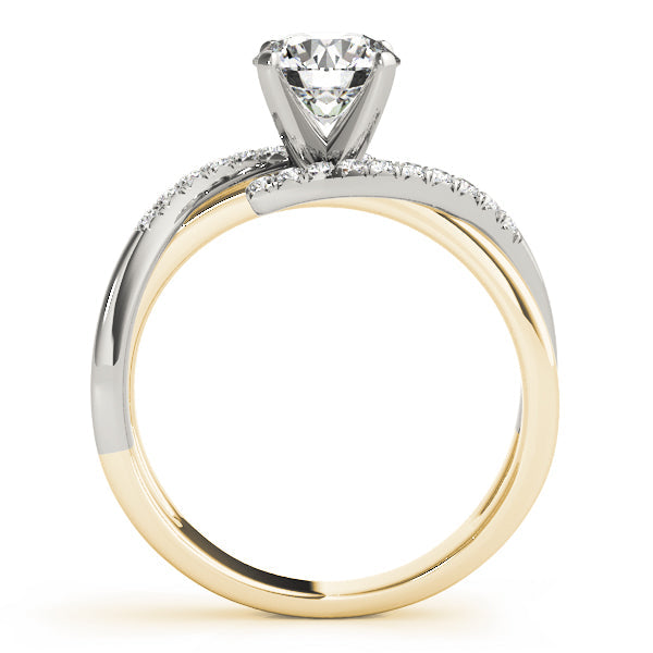 Heirloom Bypass Round Diamond Engagement Ring in 10K/14K gold and platinum with certified lab-grown or natural diamonds