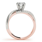 Heirloom Bypass Round Diamond Engagement Ring in 10K/14K gold and platinum with certified lab-grown or natural diamonds