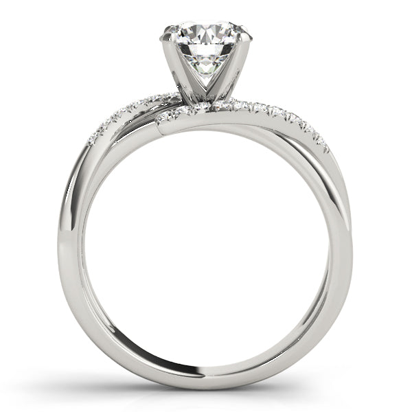 Heirloom Bypass Round Diamond Engagement Ring in 10K/14K gold and platinum with certified lab-grown or natural diamonds