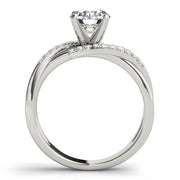 Heirloom Bypass Round Diamond Engagement Ring in 10K/14K gold and platinum with certified lab-grown or natural diamonds