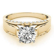 Sculpted Remounts Round Diamond Engagement Ring in 10K/14K gold and platinum with certified lab-grown or natural diamonds