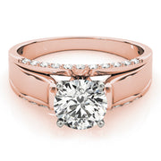 Sculpted Remounts Round Diamond Engagement Ring in 10K/14K gold and platinum with certified lab-grown or natural diamonds