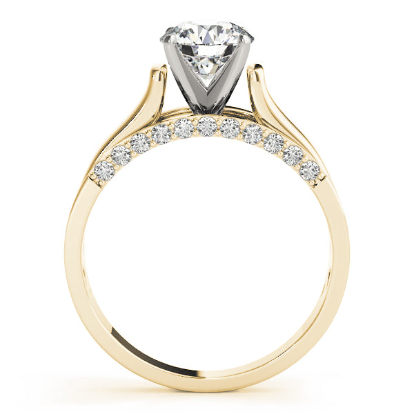 Sculpted Remounts Round Diamond Engagement Ring in 10K/14K gold and platinum with certified lab-grown or natural diamonds