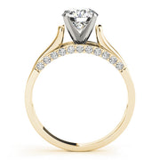 Sculpted Remounts Round Diamond Engagement Ring in 10K/14K gold and platinum with certified lab-grown or natural diamonds