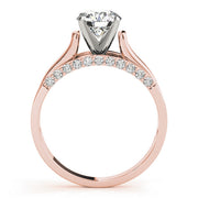Sculpted Remounts Round Diamond Engagement Ring in 10K/14K gold and platinum with certified lab-grown or natural diamonds