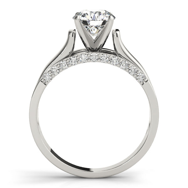 Sculpted Remounts Round Diamond Engagement Ring in 10K/14K gold and platinum with certified lab-grown or natural diamonds