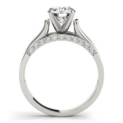 Sculpted Remounts Round Diamond Engagement Ring in 10K/14K gold and platinum with certified lab-grown or natural diamonds