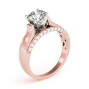 Sculpted Remounts Round Diamond Engagement Ring in 10K/14K gold and platinum with certified lab-grown or natural diamonds