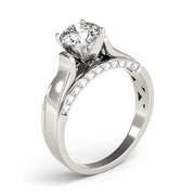 Sculpted Remounts Round Diamond Engagement Ring in 10K/14K gold and platinum with certified lab-grown or natural diamonds